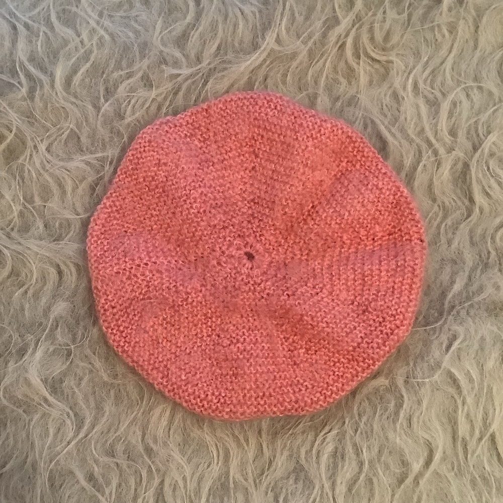 Peachy Pink Mohair Beret